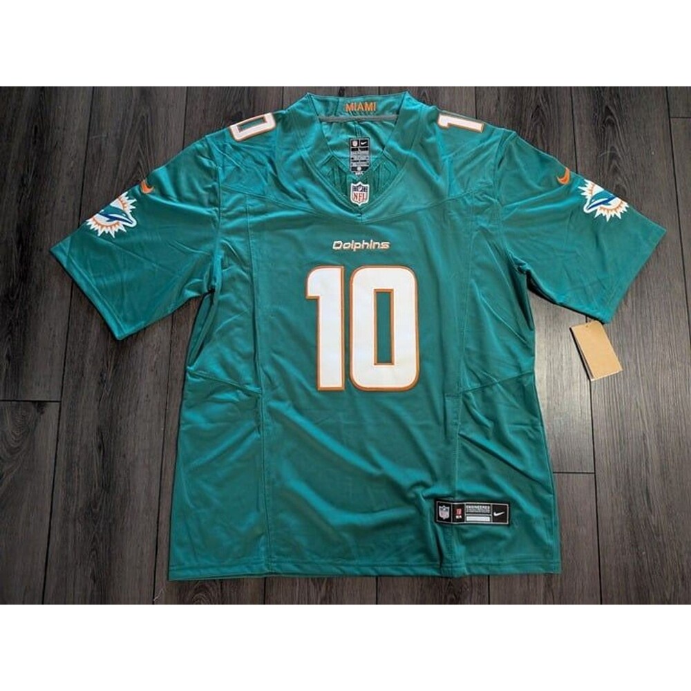 Tyreek Hill #10 Miami Dolphins Aqua Football  🏈 Men's Jersey Large - Picture 2 of 4